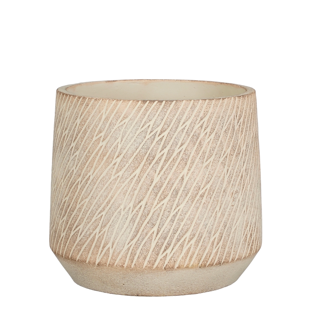Cache-pot Camino taupe - h16,5xd18,5cm