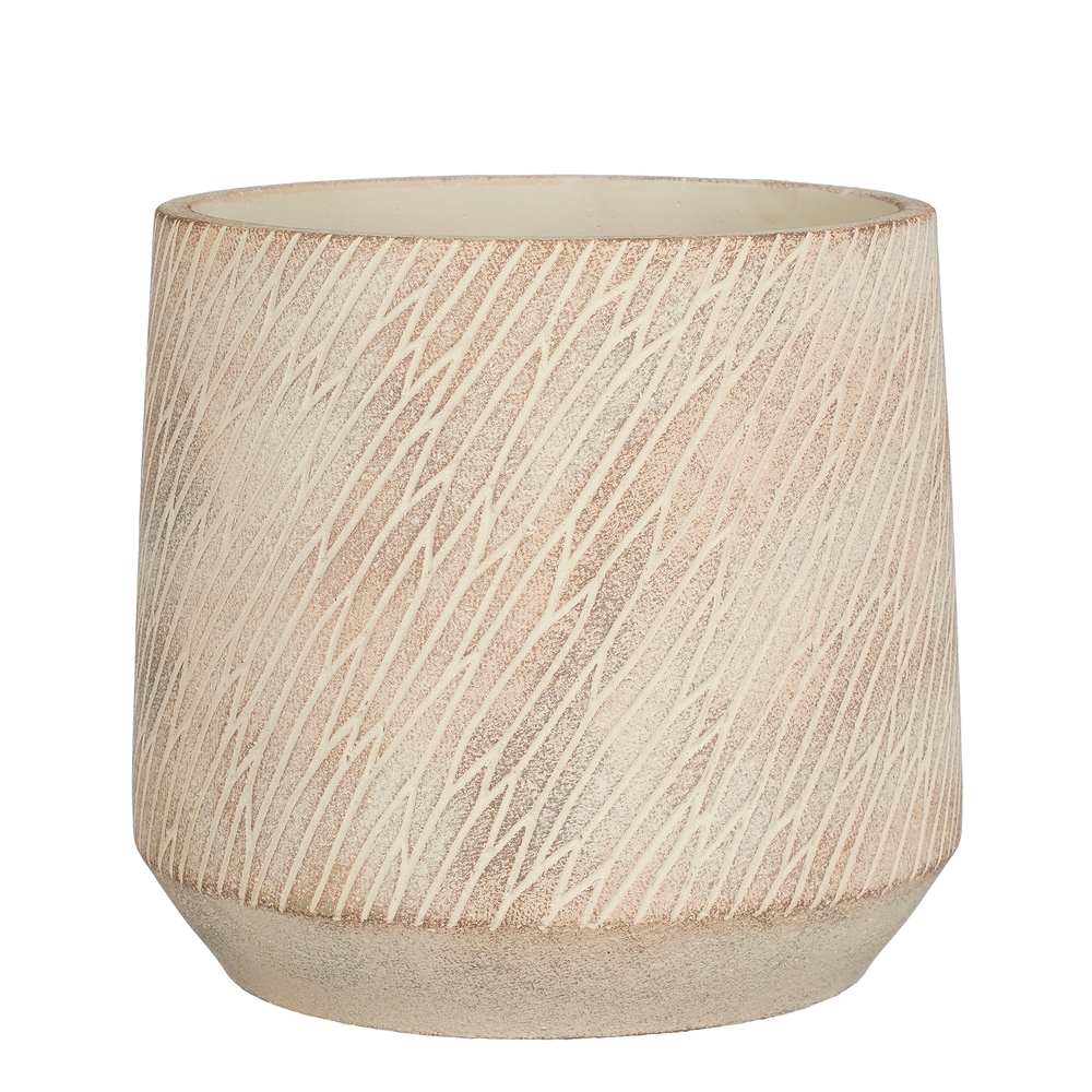 Cache-pot Camino, coloris taupe - H.19xD.21cm