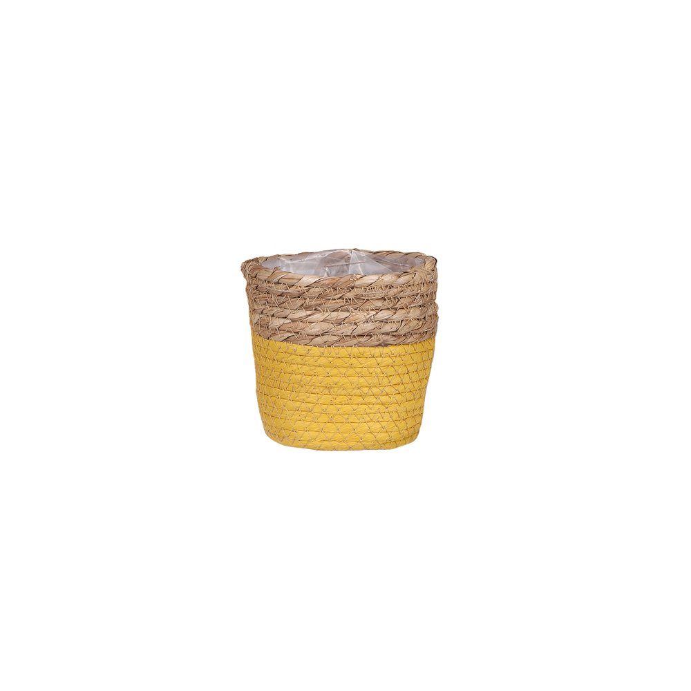 Cache-pot Rachel jaune foncé - h12xd12cm
