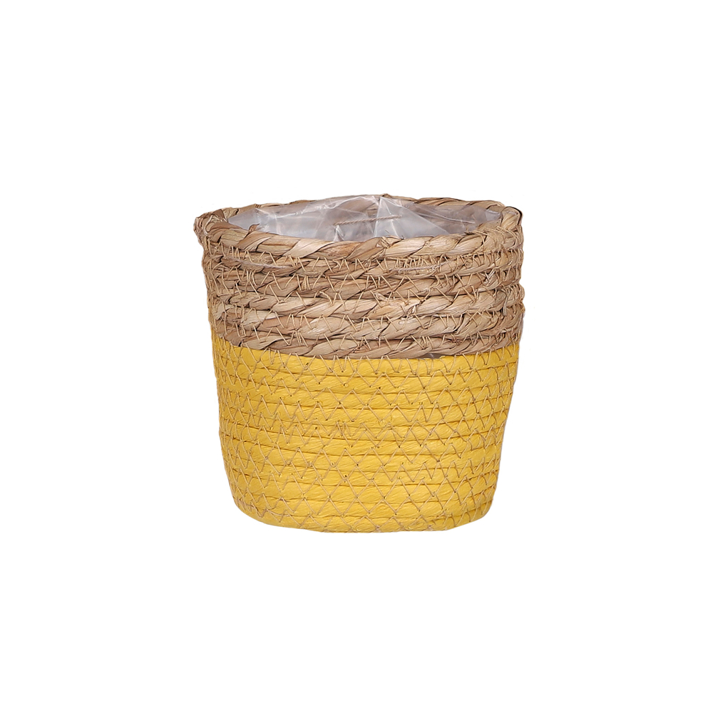 Cache-pot Rachel jaune foncé - h18xd18cm