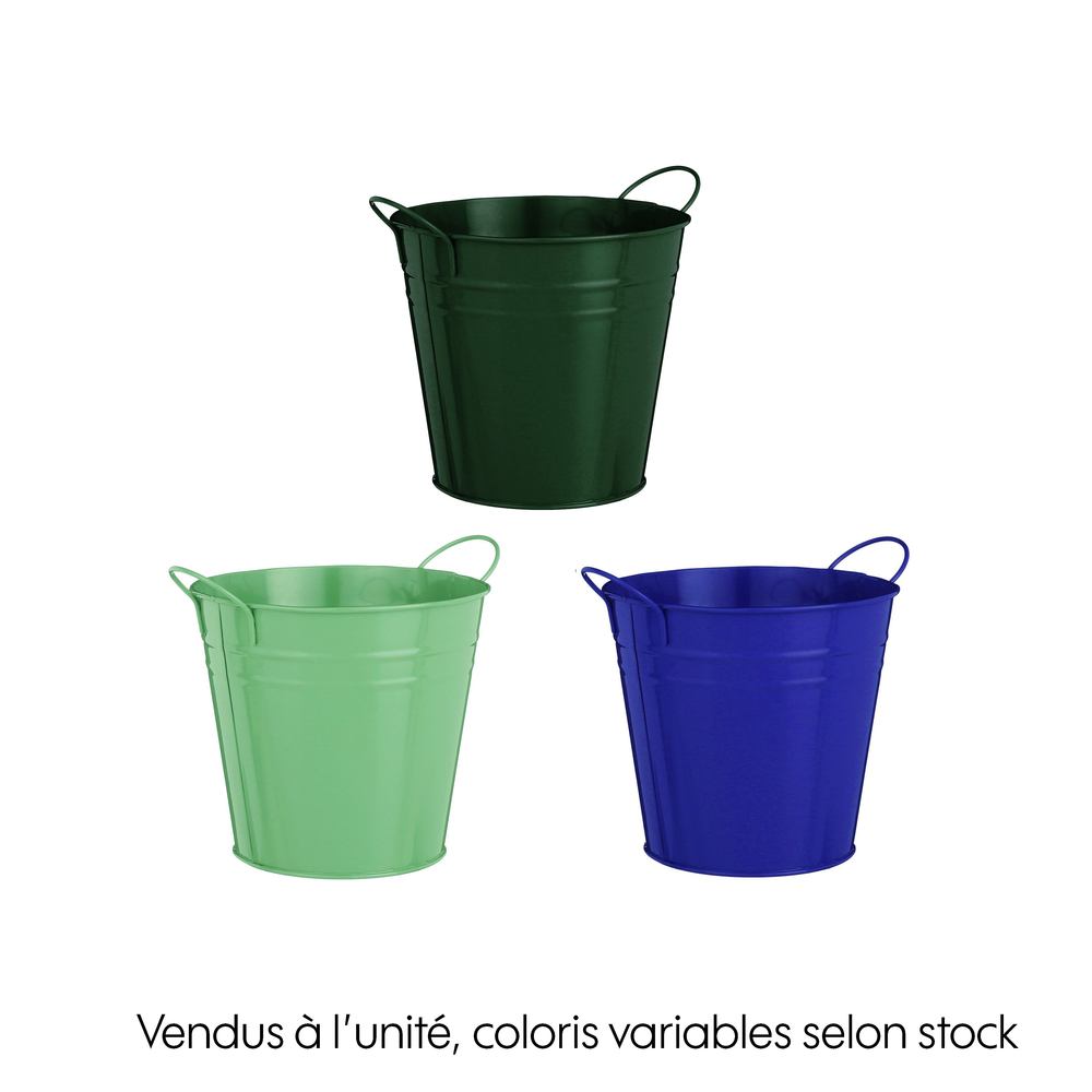 Cache-pot en zinc Joey, 3 coloris disponibles - H.13xD.14cm