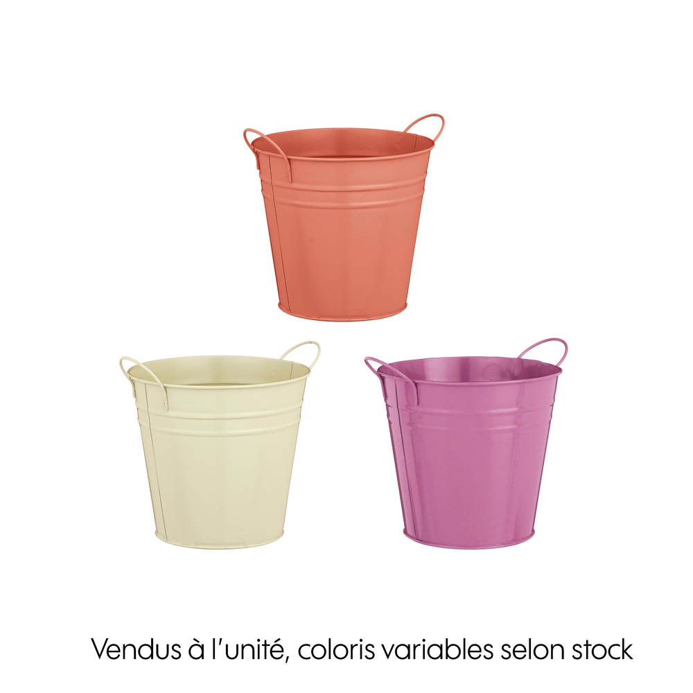 Cache-pot en zinc Joey, 3 coloris disponibles - H.13xD.14cm