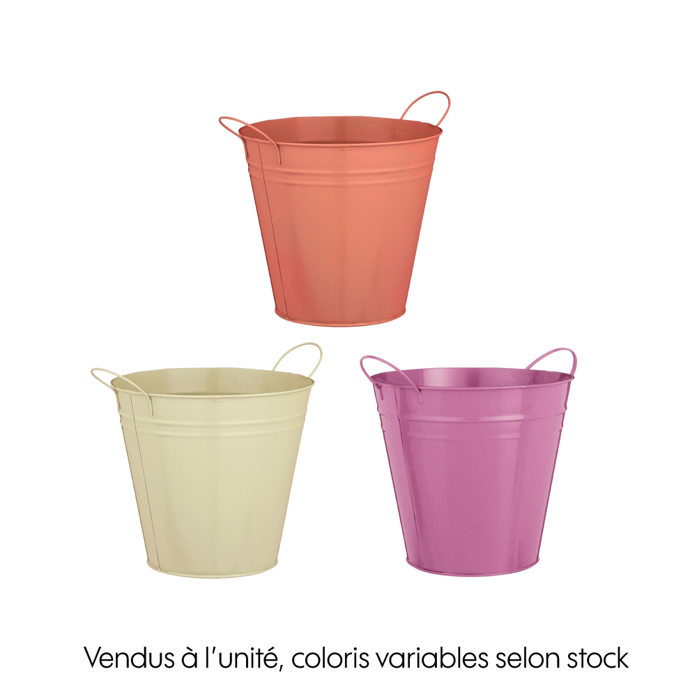 Cache-pot en zinc Joey, 3 coloris disponibles - H.15xD.16cm