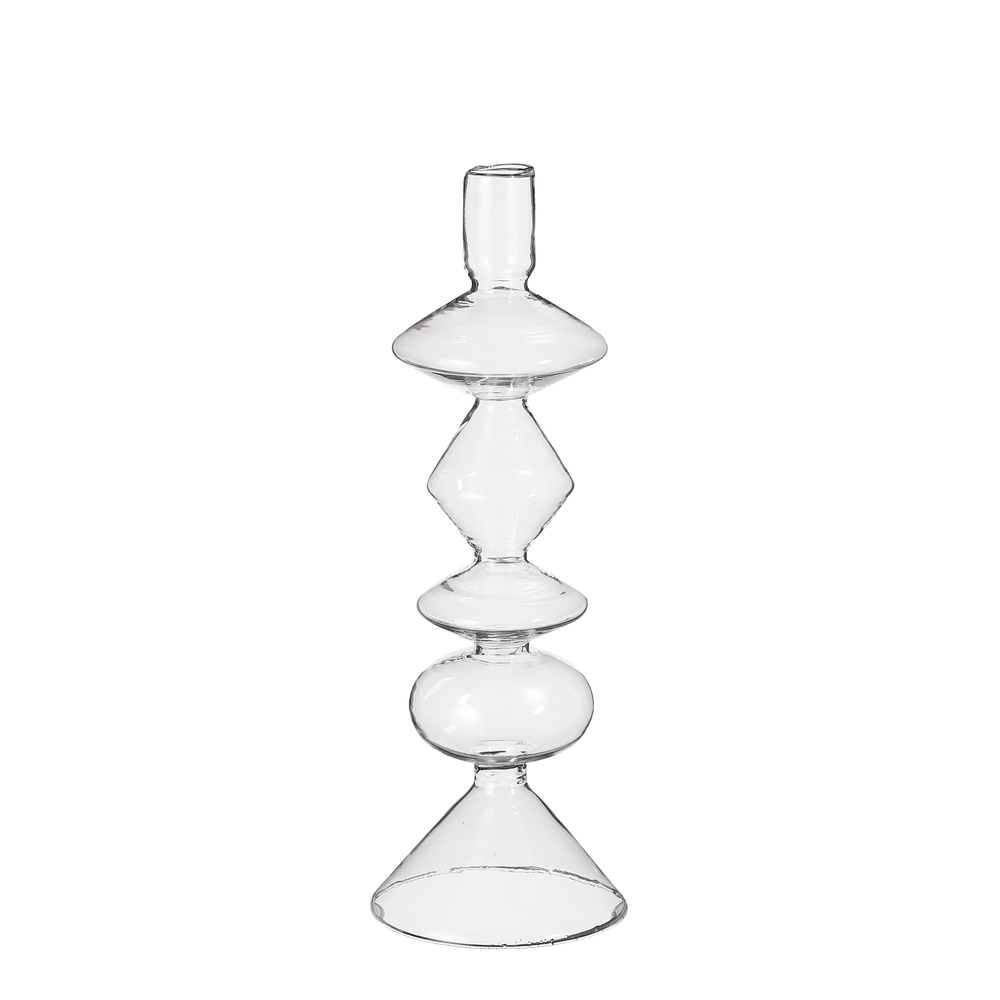 Bougeoir Costa en verre - H.25,5xD.9cm