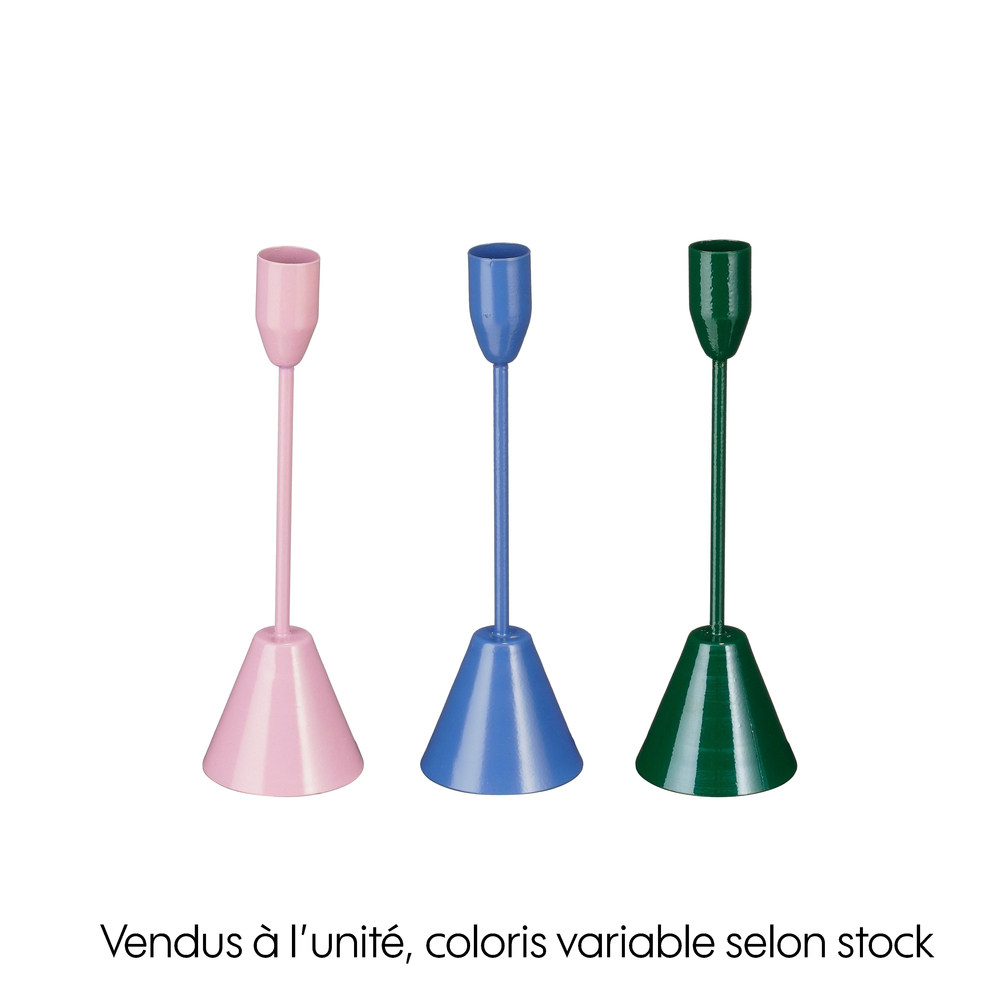 Bougeoir York, en fer, plusieurs coloris disponibles - H.23xD.7cm