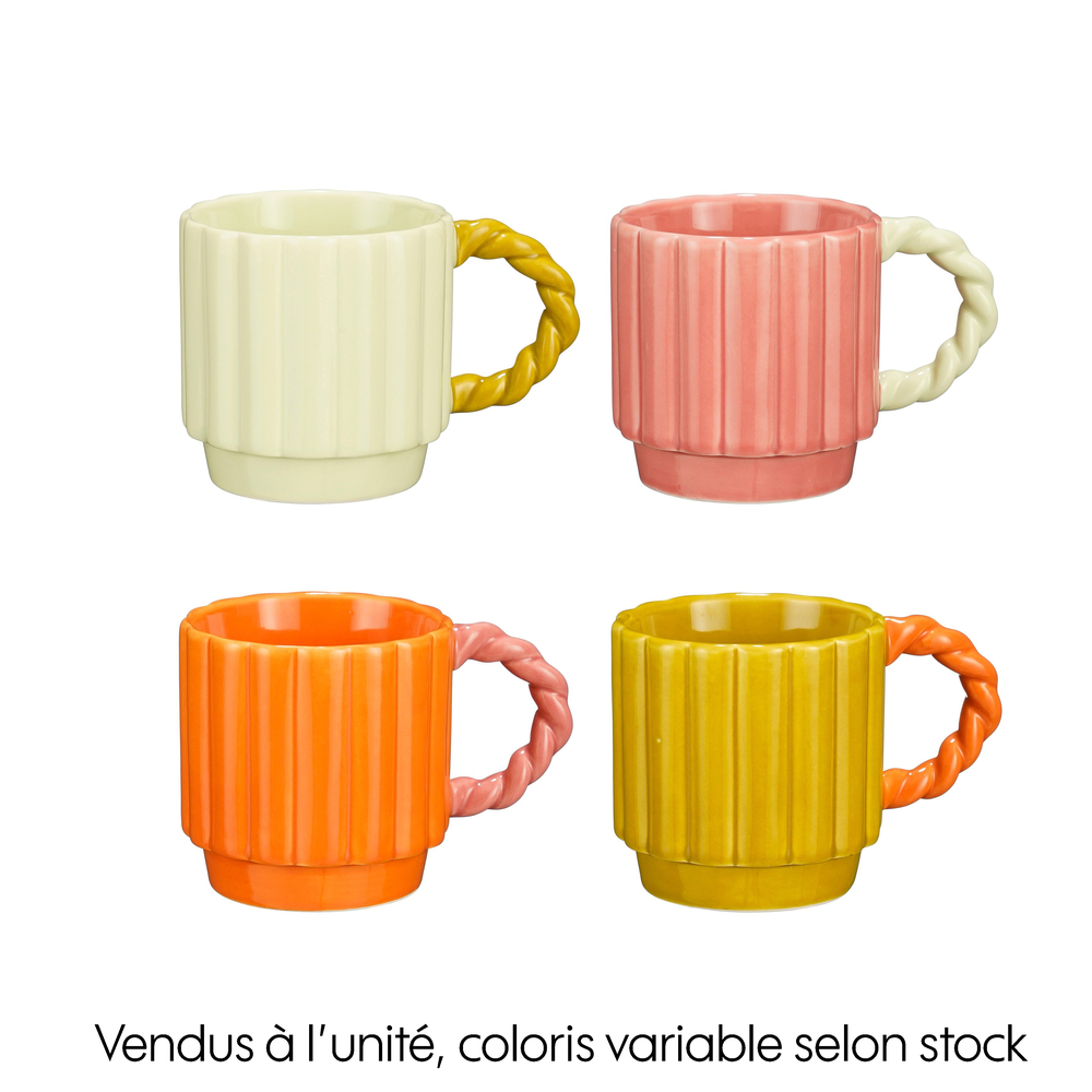 Mug Lizzy en porcelaine, coloris multicolore - H.8cm