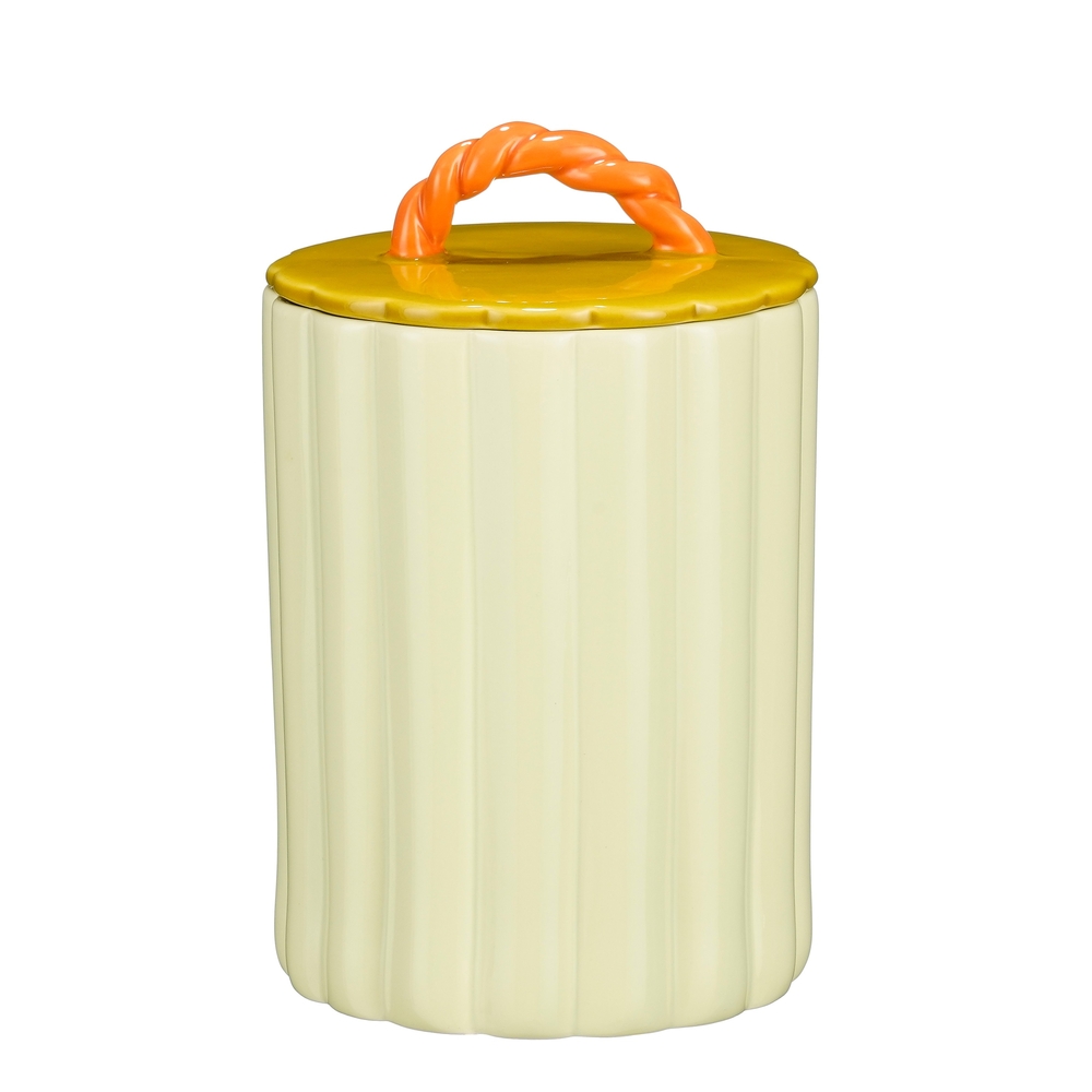 Bocal Lizzy en porcelaine, coloris vert clair - D.13,5xH.20cm