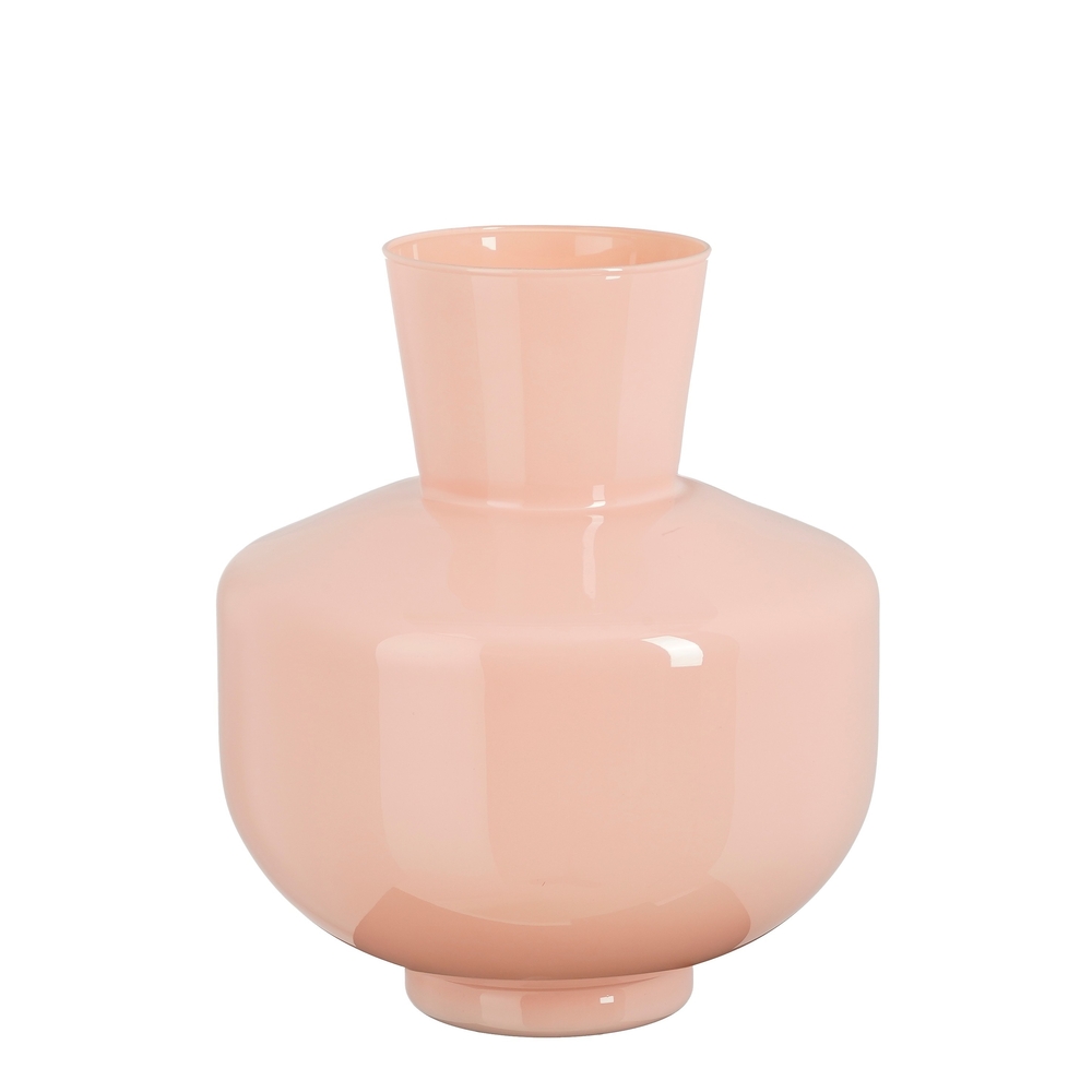 Vase Judy en verre, coloris rose - H.29,5xD.25cm