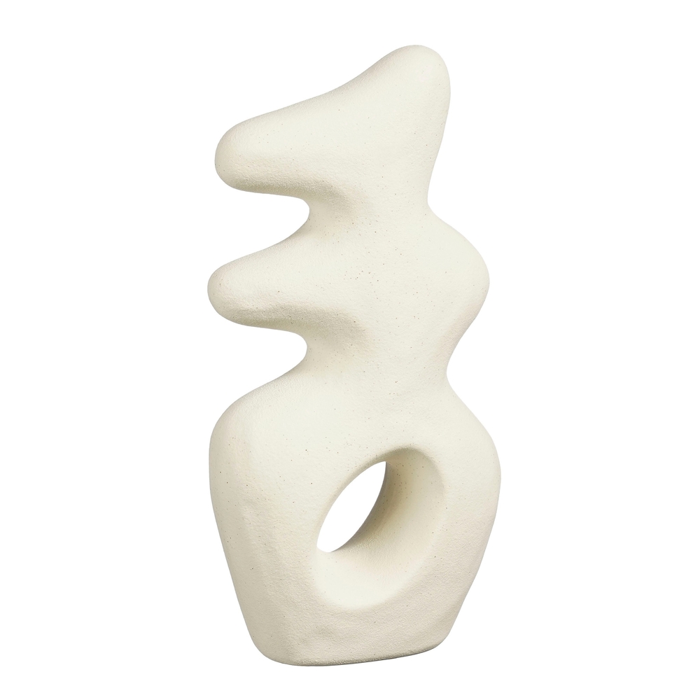 Objet décoratif Parma, en céramique, coloris blanc cassé - H.28cm