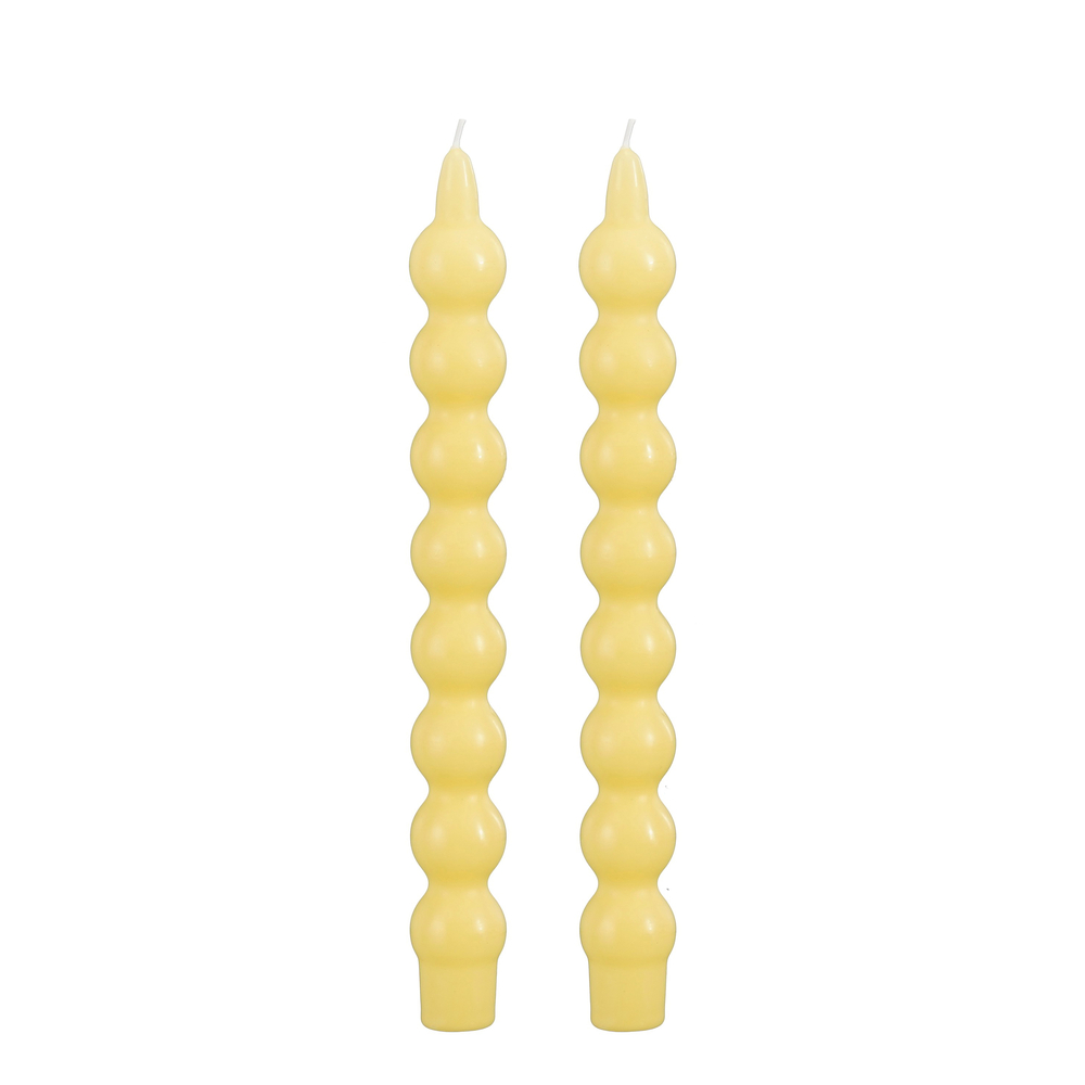 Duo bougies Twist, coloris jaune - H.25xD.2,7cm