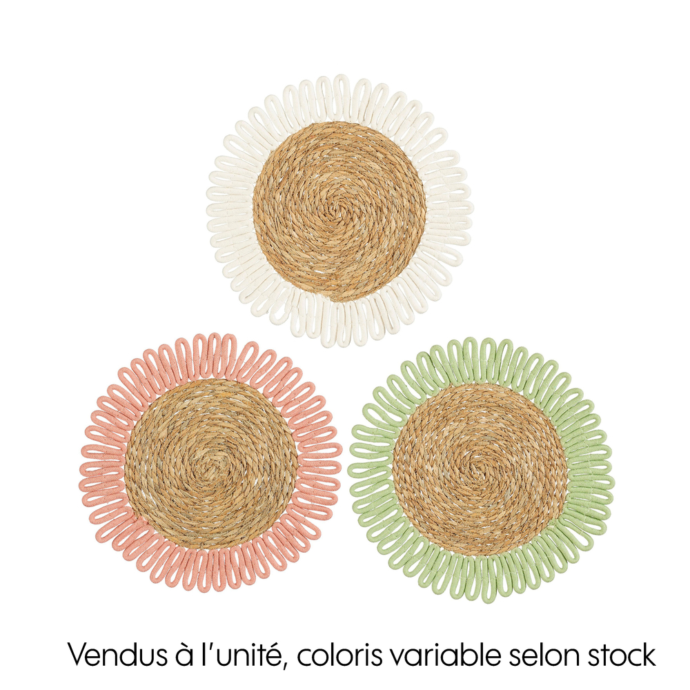 Set de table rond Fernandez, plusieurs coloris disponibles - D.38cm