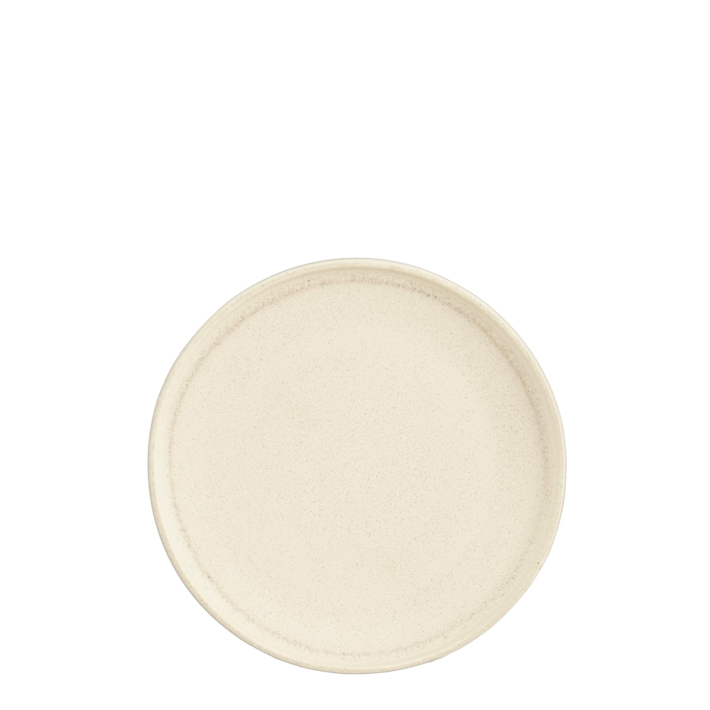 Assiette Nika en grès, coloris blanc cassé - D.17,5cm