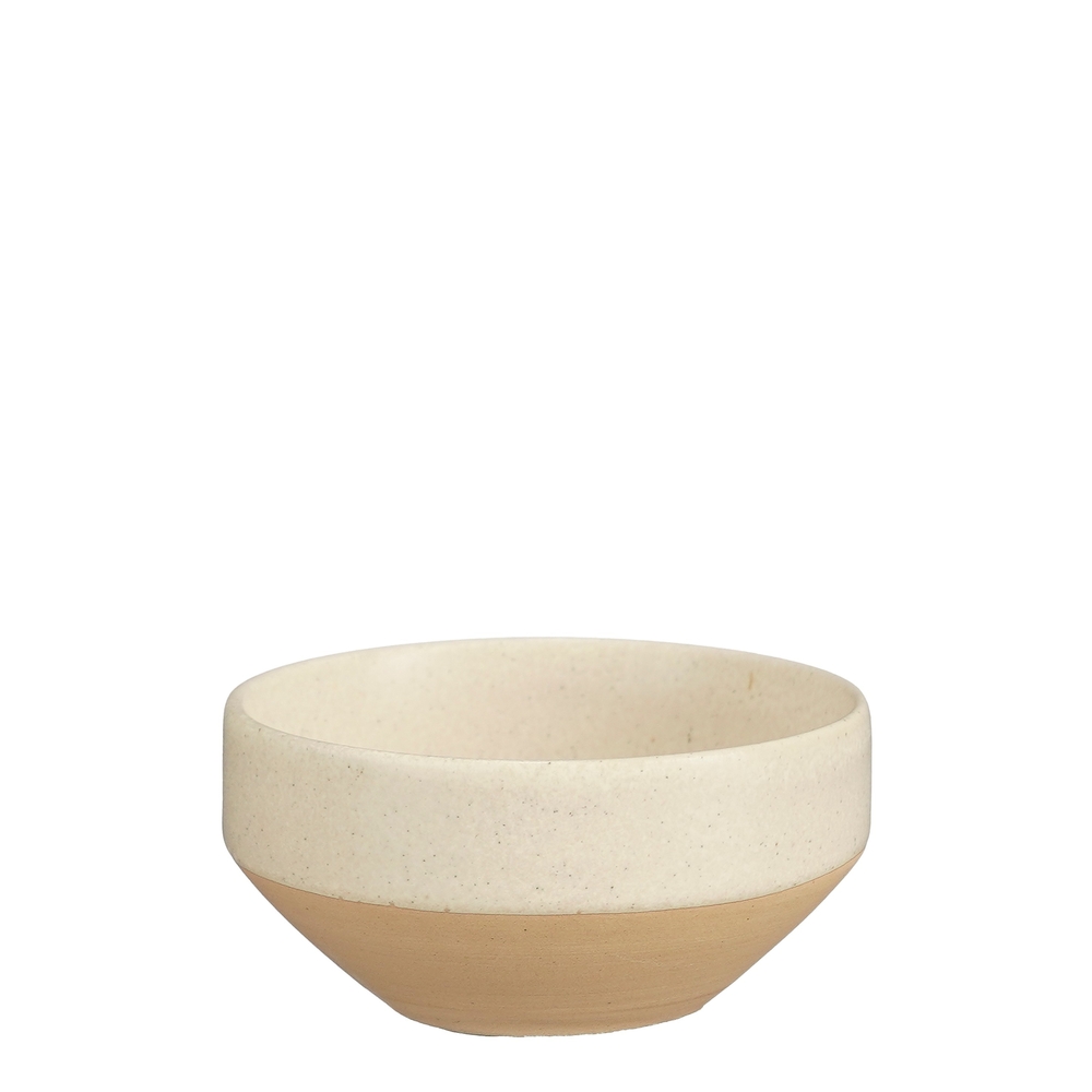 Coupelle Nika en grès, coloris blanc cassé - D.8xH.4cm