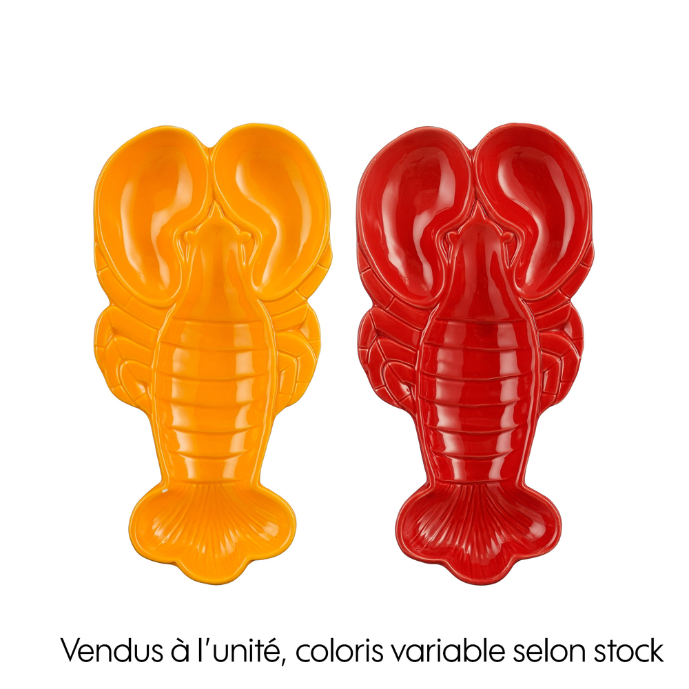 Coupelle homard, coloris rouge ou orange - L.28xl.15xH.3,5cm