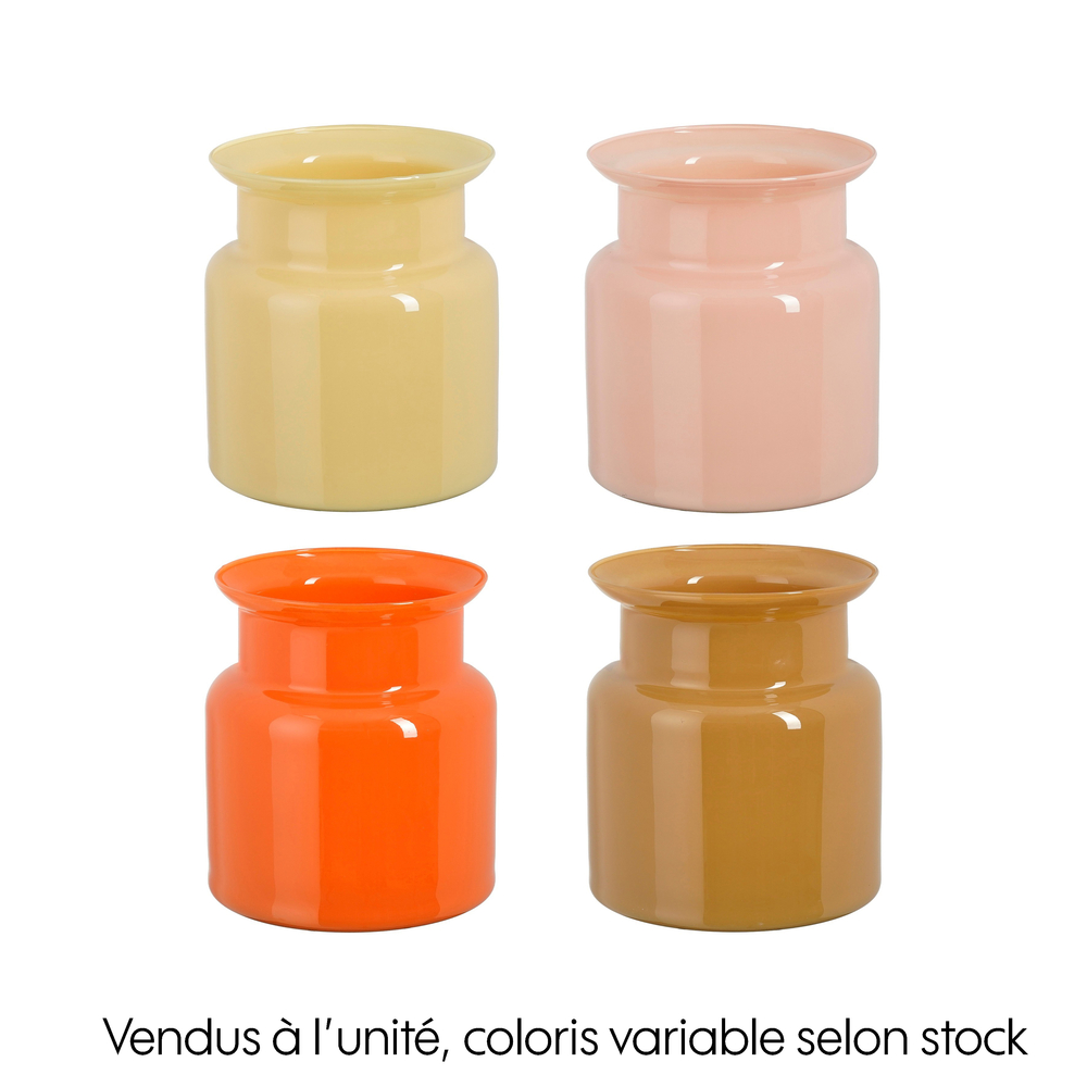 Vase Mathew en verre, plusieurs coloris disponibles - H.14,5xD.14,5cm