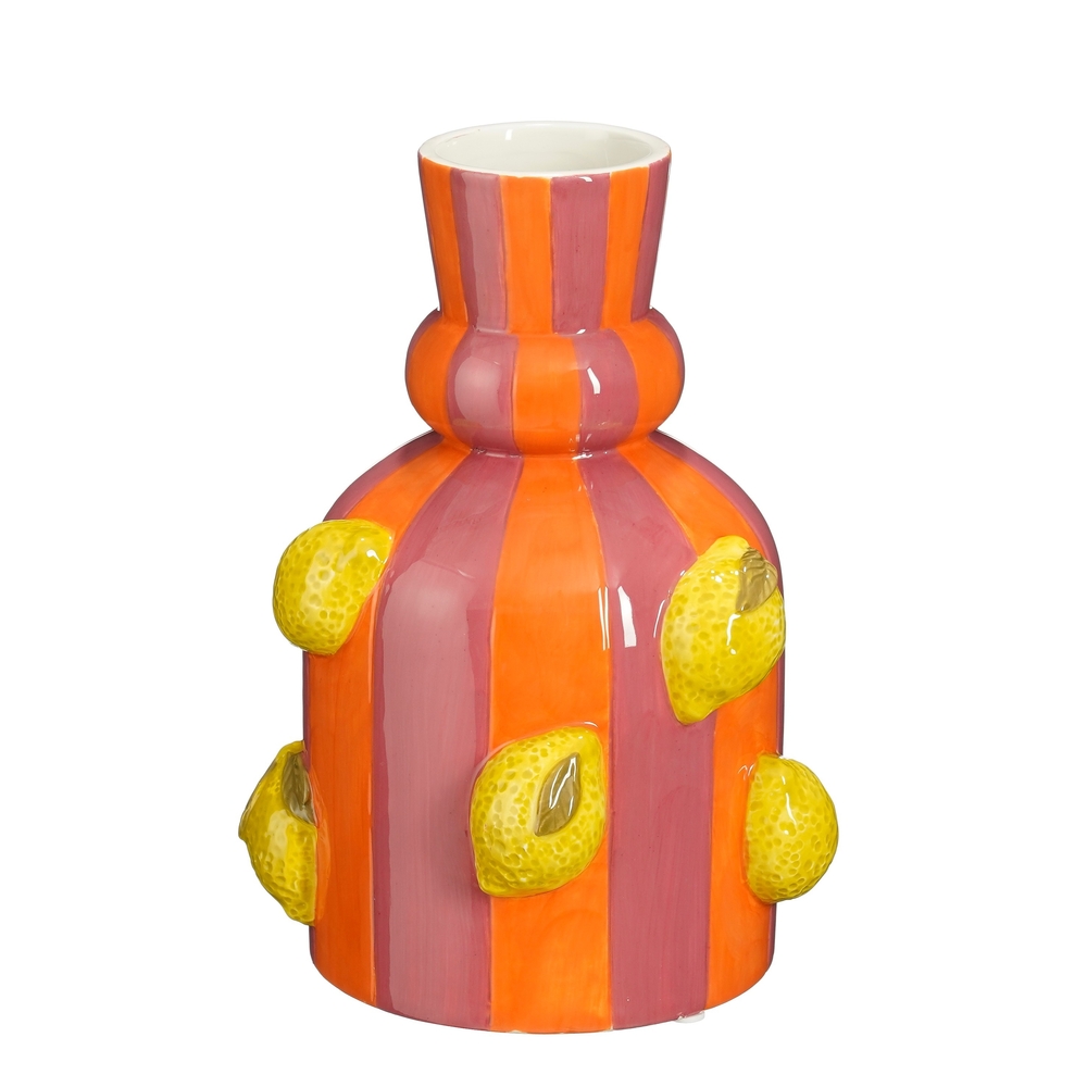 Vase Dion, coloris orange - L.15,5xl.15xH.23cm