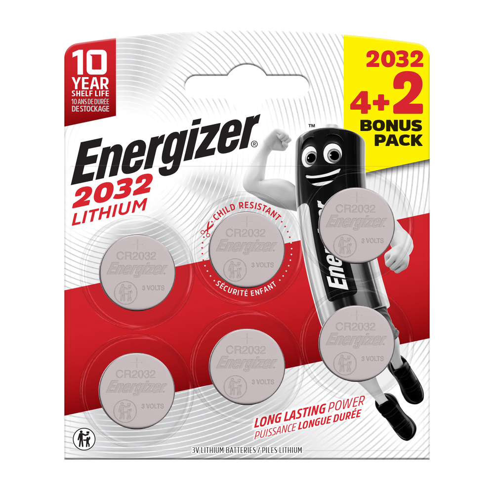 Pile miniature Lithium, bonus pack 4+2 piles CR 2032