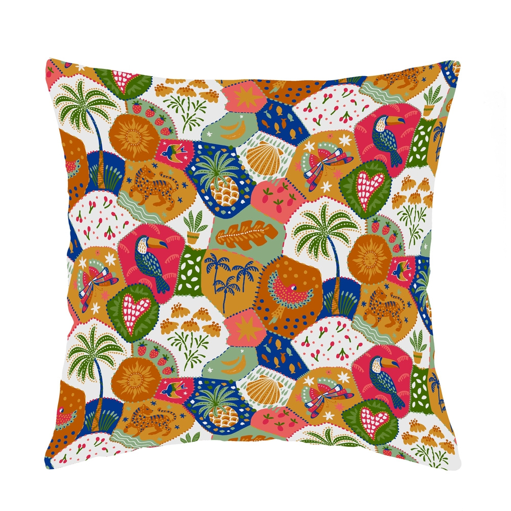 Coussin Bachata en coton, coloris mixte - L.45xl.45cm