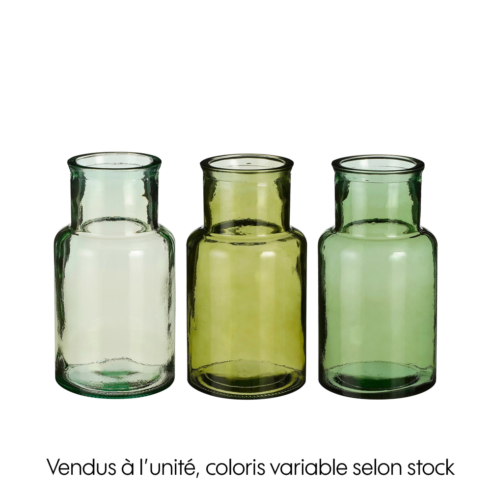 Vase Garcia en verre recyclé, 3 coloris disponibles - H.28xD.15cm