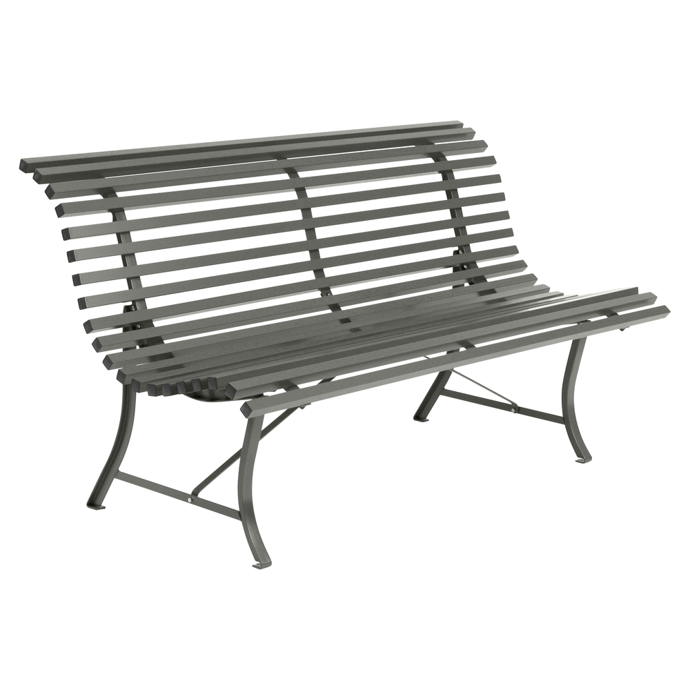 Banc louisiane en métal, coloris romarin - 71x150 H81cm