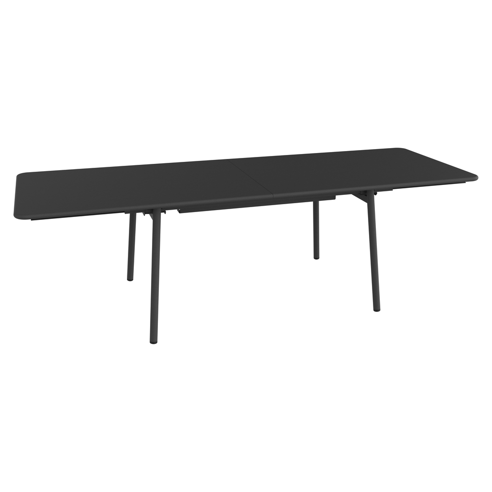 Table Monceau à allonges, coloris carbone - 210/225 H75cm