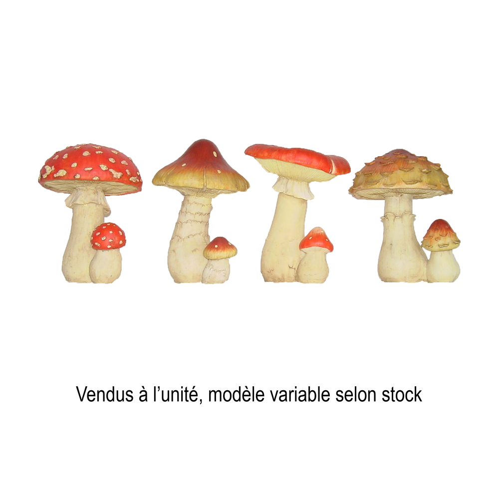 Champignon en résine, taille M, vente à l'unité - D.12xH.16cm