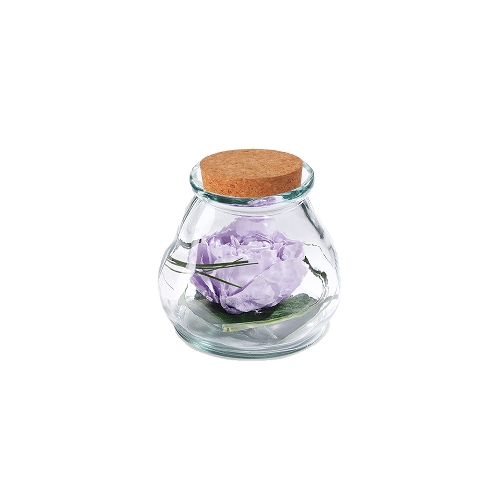 Verrine Samy en verre, pivoine lilas stabilisée - taille M