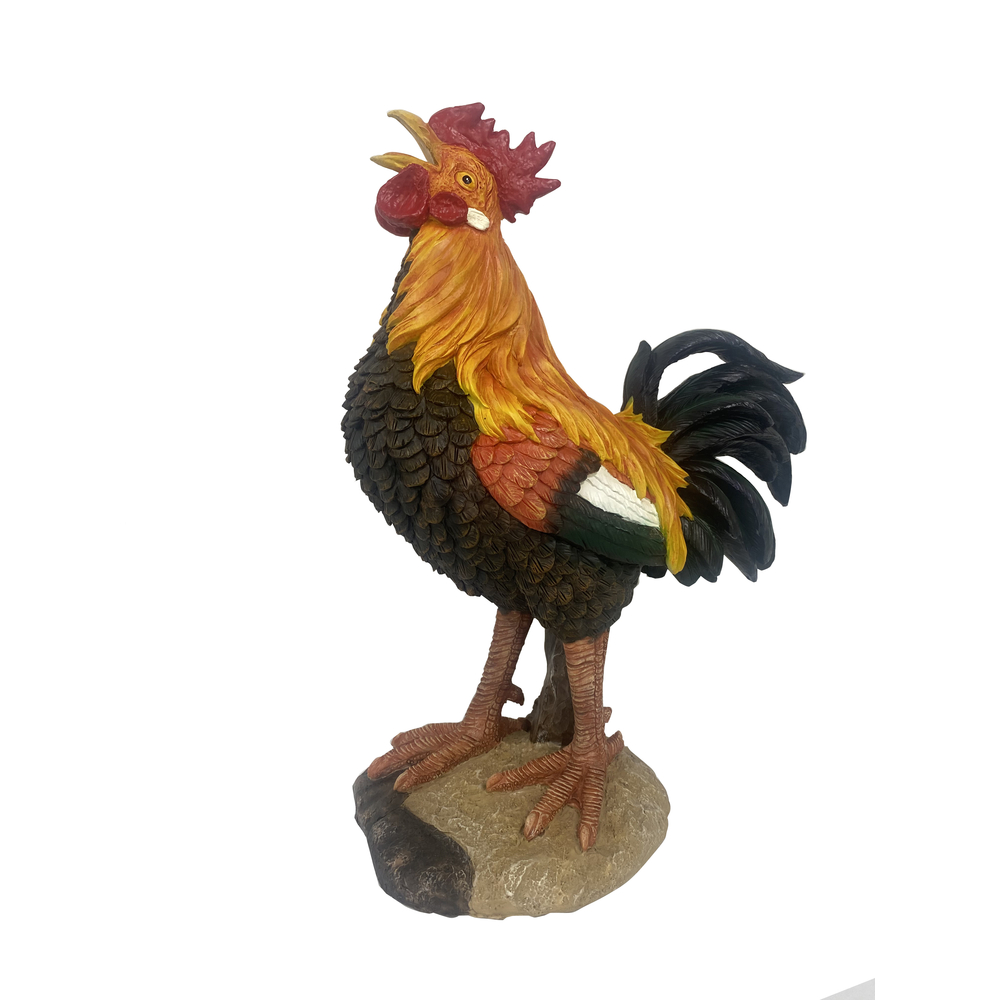 Coq en polyrésine -L.28xl.18xH.39cm