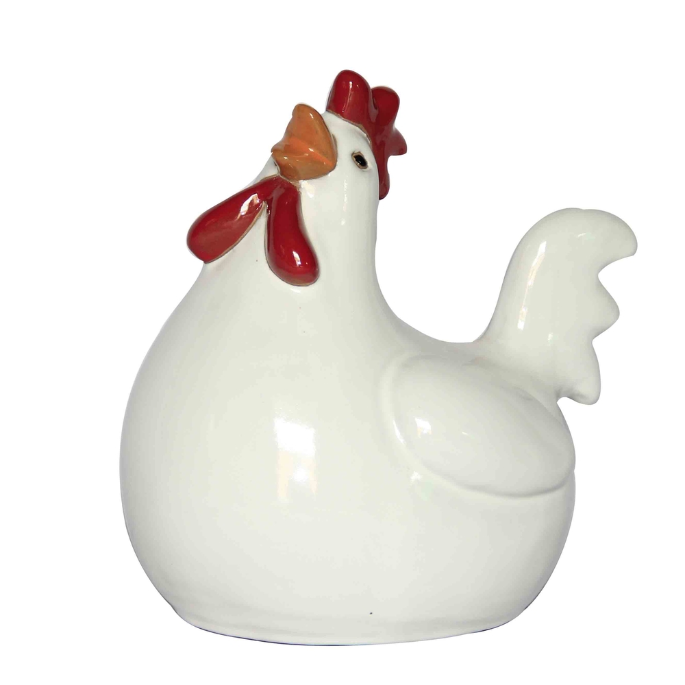 Statue de poule, en céramique - H.28cm