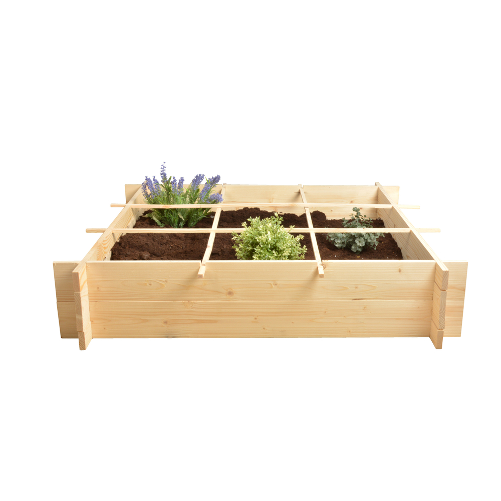 Carré potager 1m² en bois FSC - L.100xl.100xH.20cm