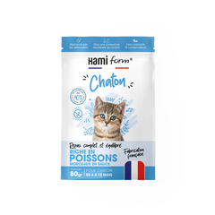 Repas complet au poisson, pour chaton - 80g