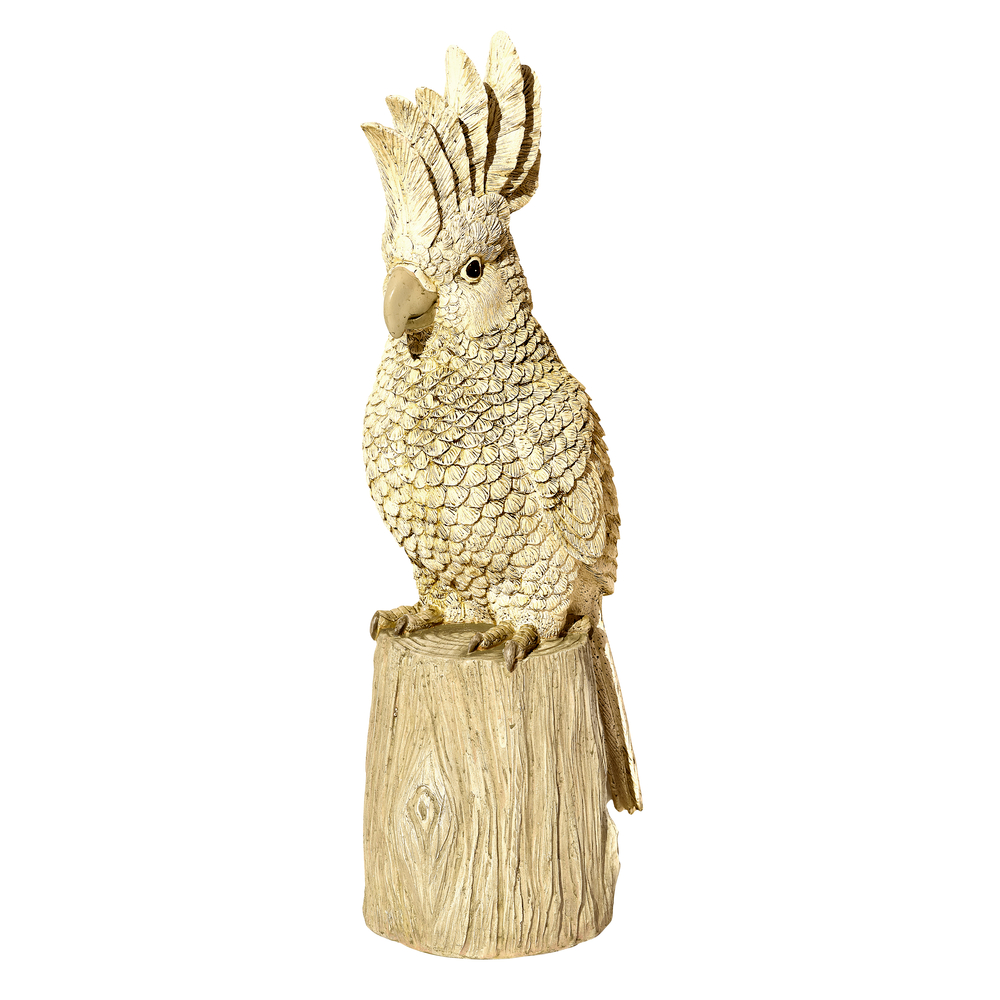 Statue Perroquet cacatoès vieilli H.51cm