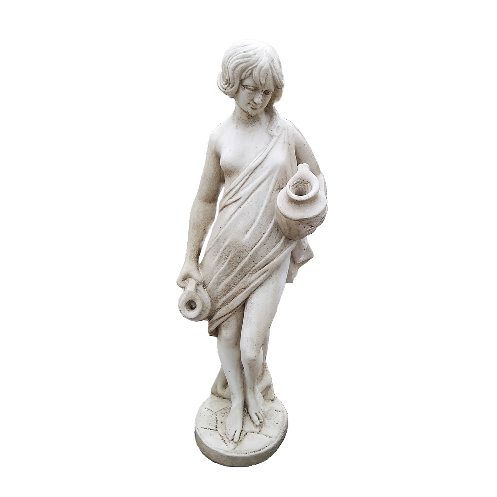 Statue femme avec cruche en pierre reconstituée - H.80cm