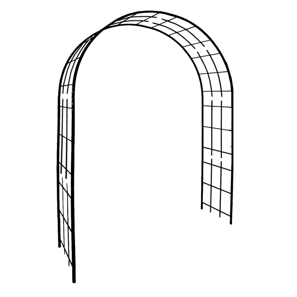 Arche treillage tube carré 20mm, coloris noir charbon-L180xl50xH250cm