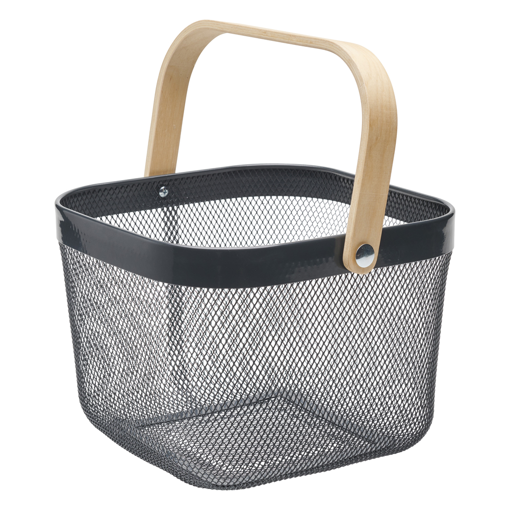 Panier en métal ajouré, coloris gris foncé - 10L