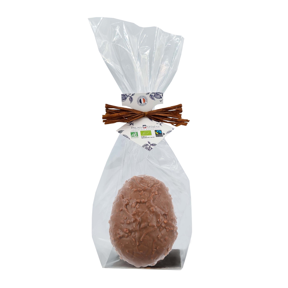 Œuf de Pâques artisanal en chocolat au lait bio - 65g