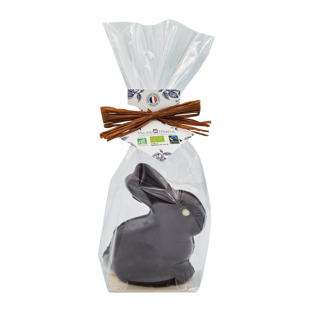 Mini lapin de Pâques artisanal en chocolat noir bio - 70g