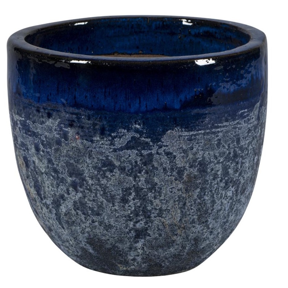 Pot de fleurs Melbourne 2-03B, coloris bleu - D.30xH.26cm