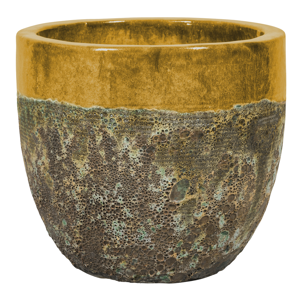 Pot de fleurs Melbourne 203MT, coloris mist ocre - D.37xH.33cm