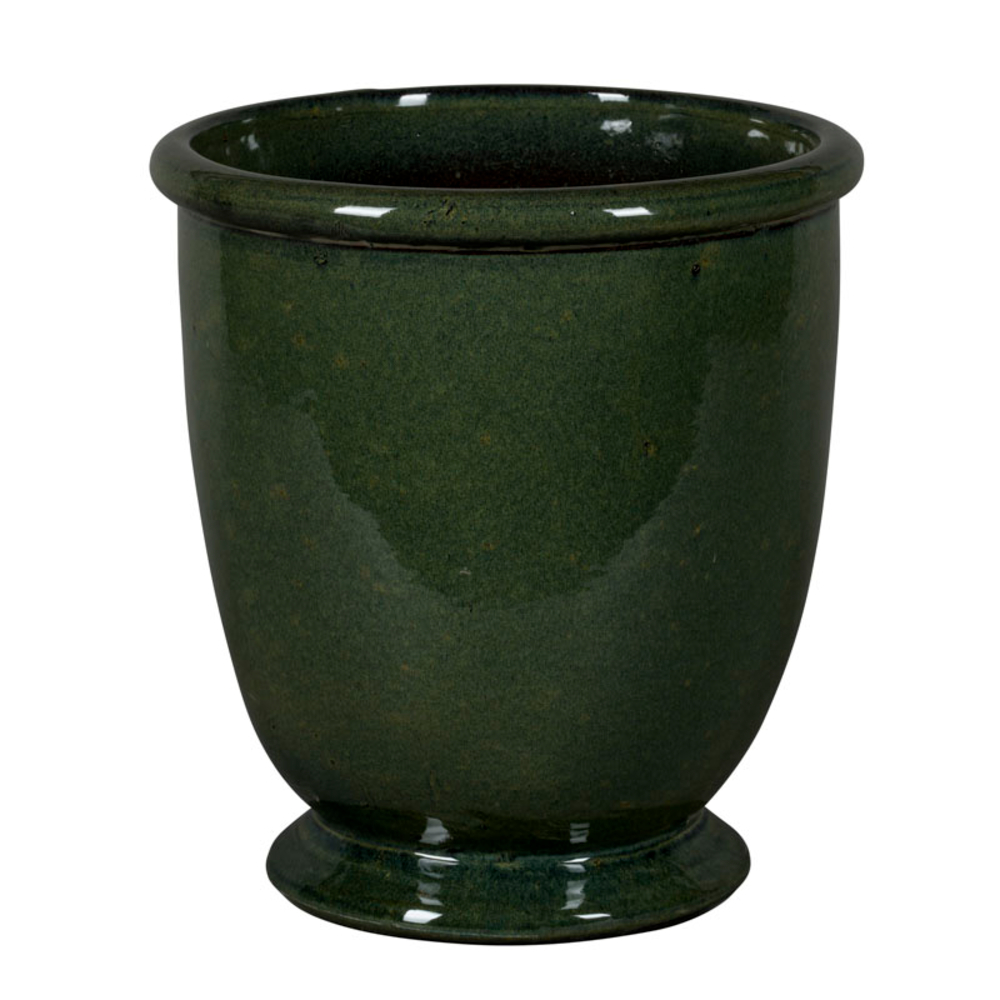 Pot de fleurs émaillé Shanghai 13-01DA, coloris vert - D.49xH.53cm