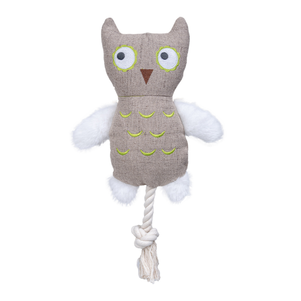 Jouet pour chien : chouette avec corde - H.32cm