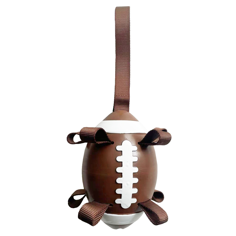 Jouet pour chien : balle rugby touchoco et sangle - H.38cm