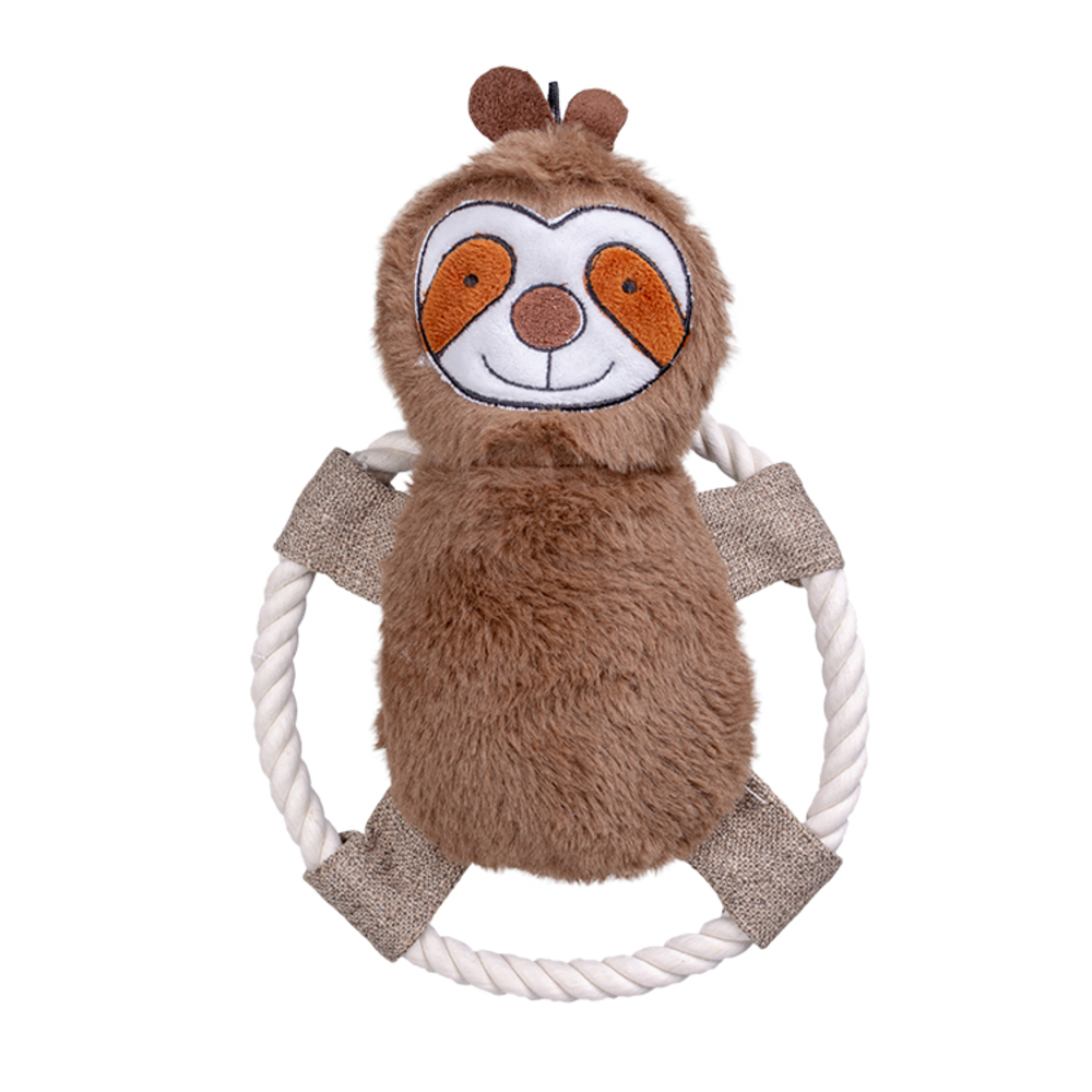 Jouet pour chien : paresseux avec corde tressée - H.17cm