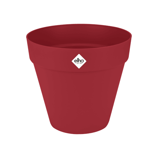 Pot Loft rond à réserve d'eau, coloris rouge théâtre - D.19,3xH.17,5cm