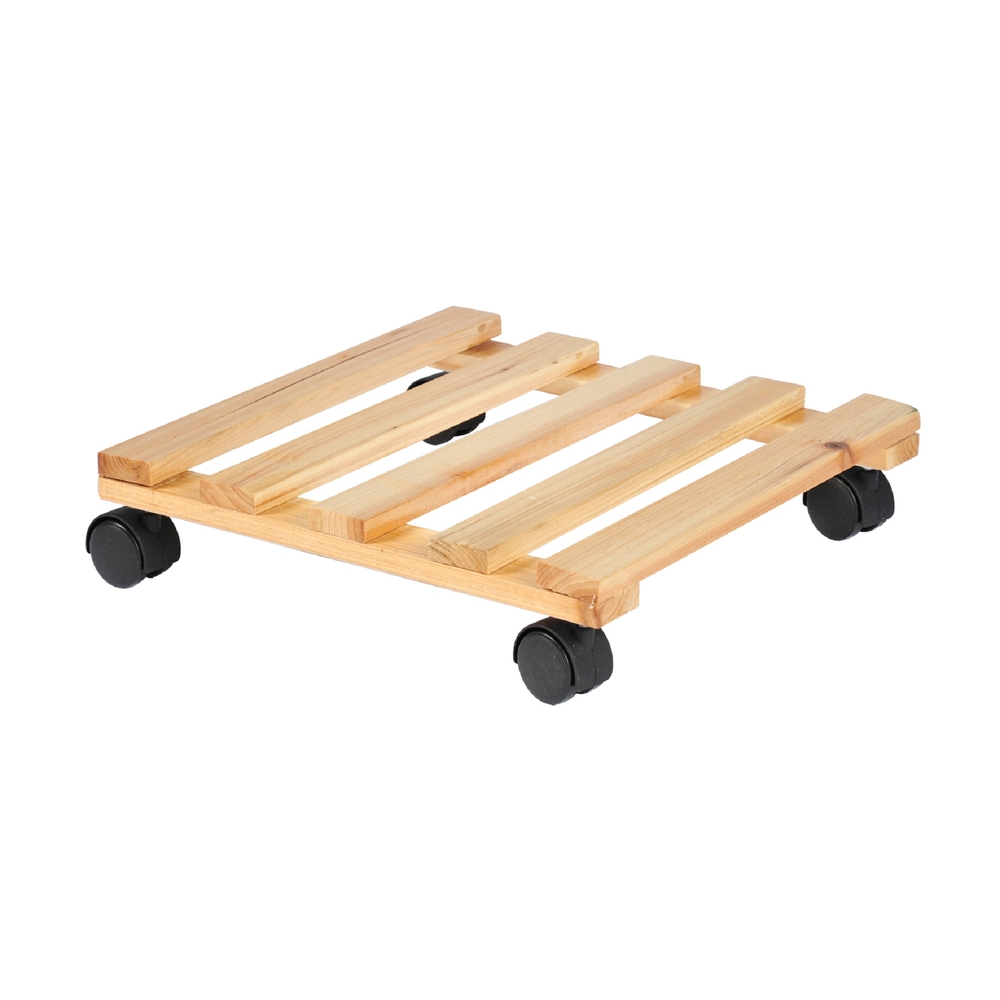 Roule pot en bois - 30x30cm