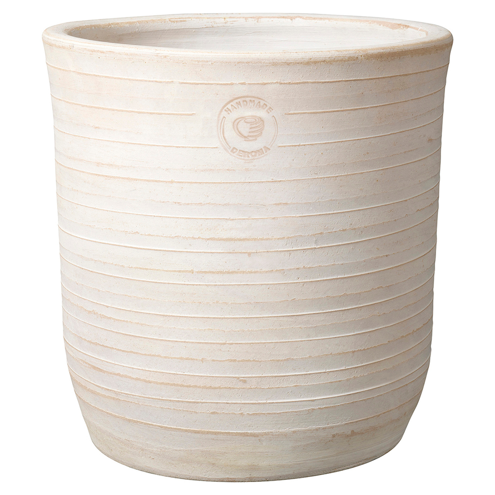 Pot haut Torré en terre cuite, coloris blanc - D.32cm