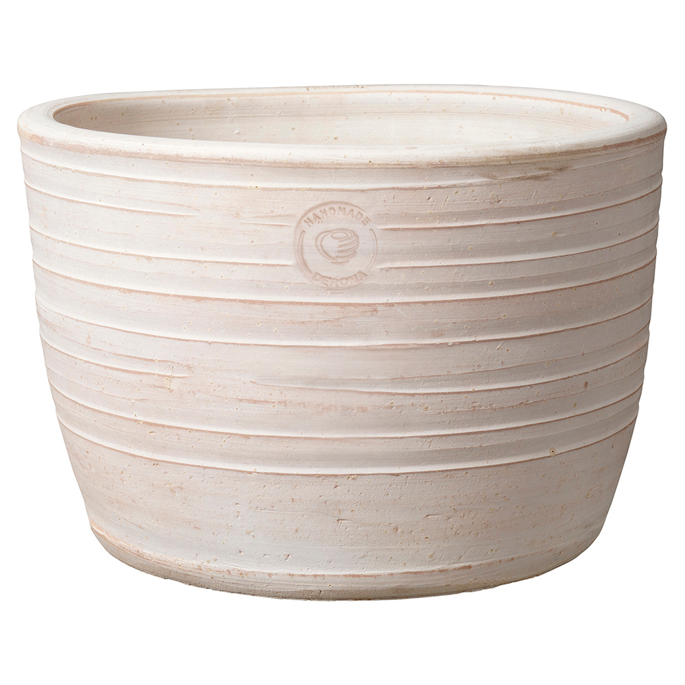 Pot Torré en terre cuite, coloris blanc - D.27cm