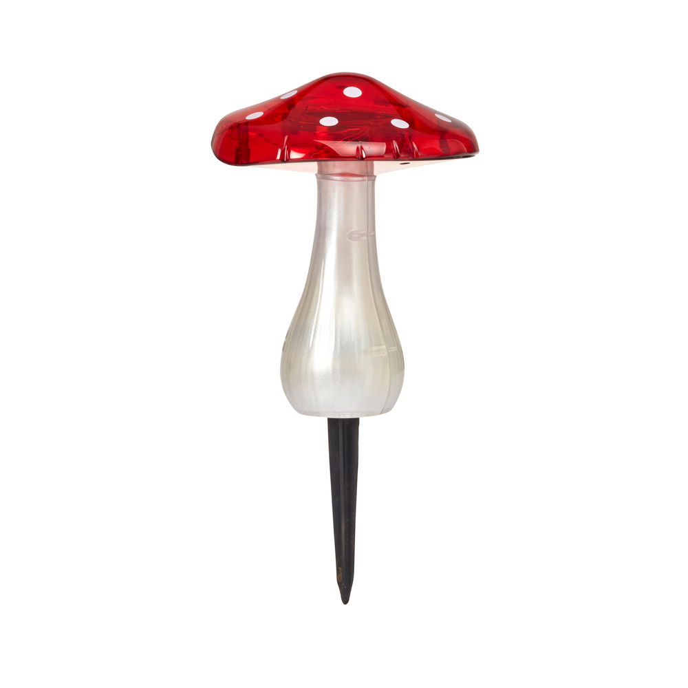 Balise solaire champignon, LED blanc froid - H.18,5xD.15cm