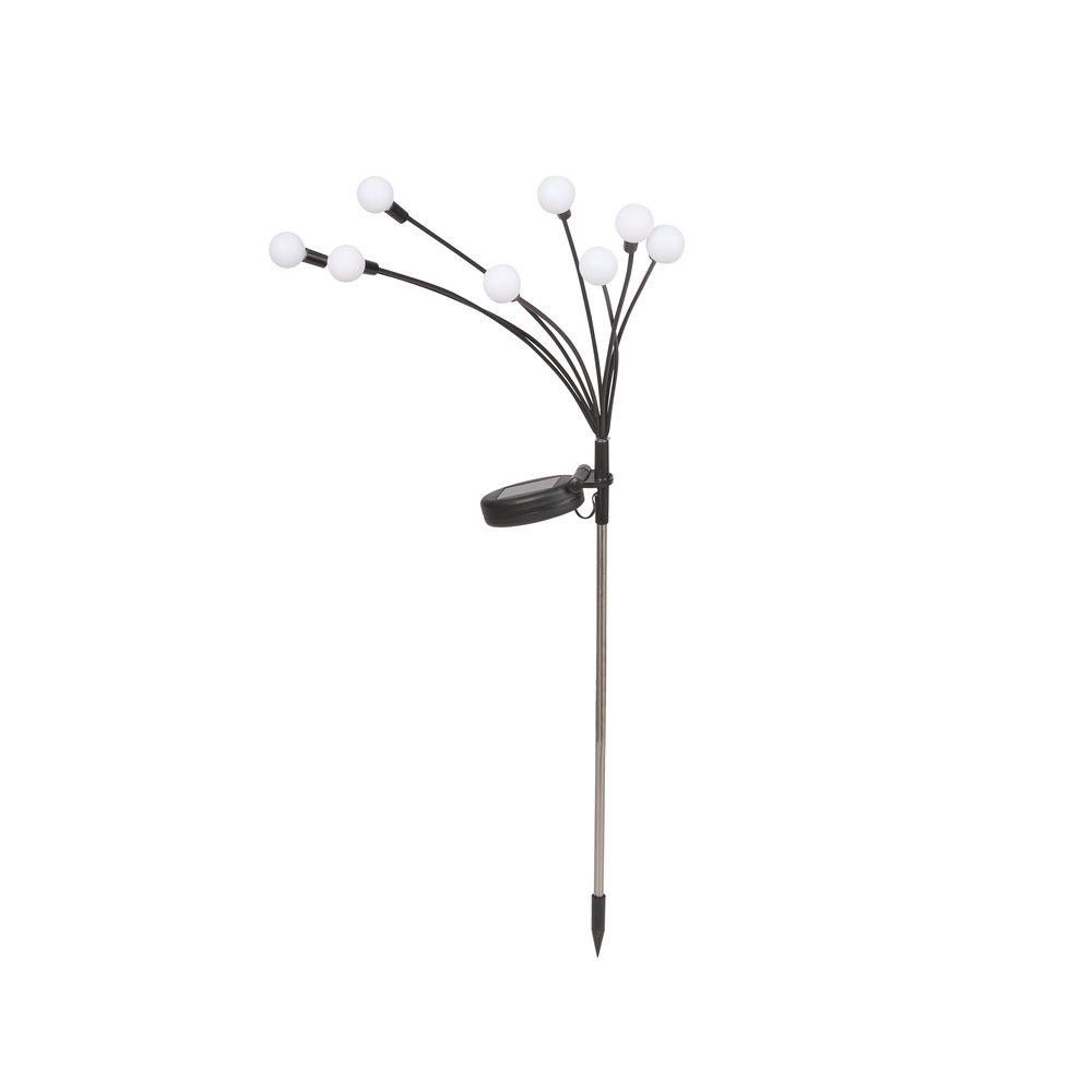 Balise solaire GloGlobes - 8 tiges LED, coloris blanc chaud - H.67cm