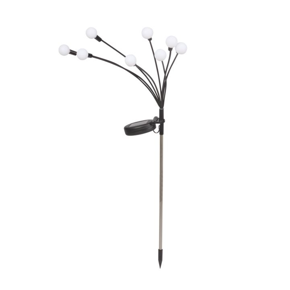 Balise solaire LED multicolore GloGlobes, 8 tiges - H.72cm